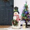 Set of 2 36"H Christmas Wooden/Metal Snowman Porch Decor with Floral Wreath